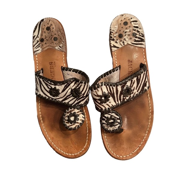 Jack Rogers Shoes - Jack Rogers Zebra Print Sandals 7m